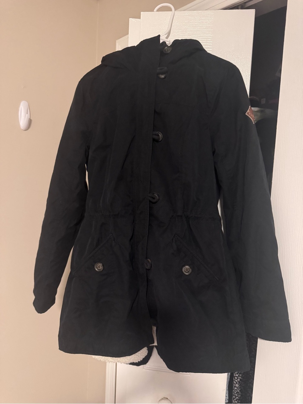 Hollister California Cozy Sherpa Lined Winter Utility Jacket Cargo Parka L